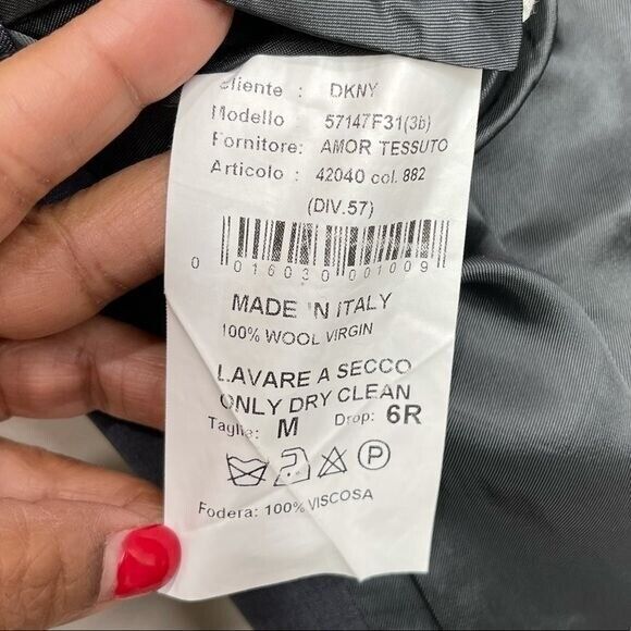 DKNY Men’s Gray 100% Virgen Wool Suit Jacket Blazer Sise M Single Breasted - Picture 7 of 12